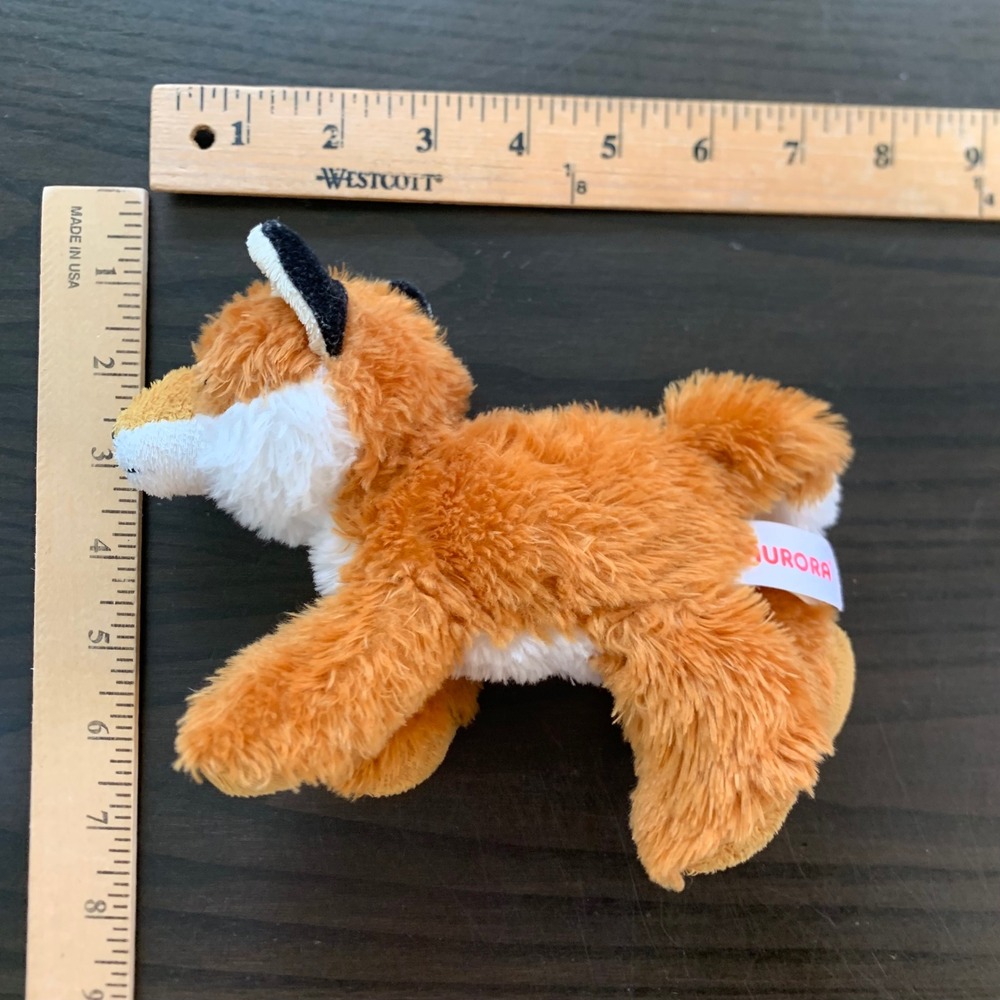 Aurora World Mini Flopsie Red Fox Plush Stuffed Animal Orange White 8 Inch